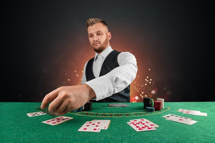 Live dealer seated at Macau Pools table with HD multi-camera setup